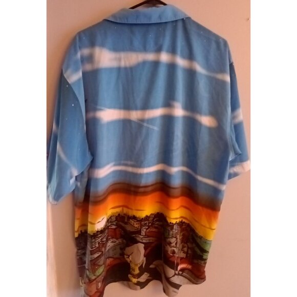 Vintage Reynolds Perry RP55 JNS Co Streetwear Polyester Button Up Shirt XXL Y2K - Picture 8 of 13